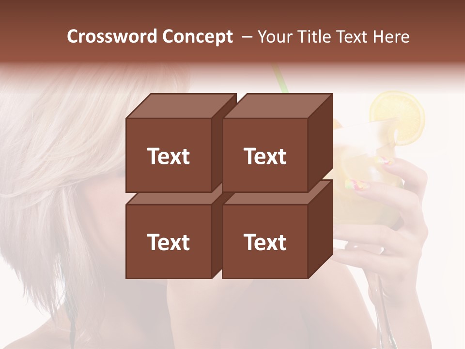 Cocktail Lemon Lady PowerPoint Template