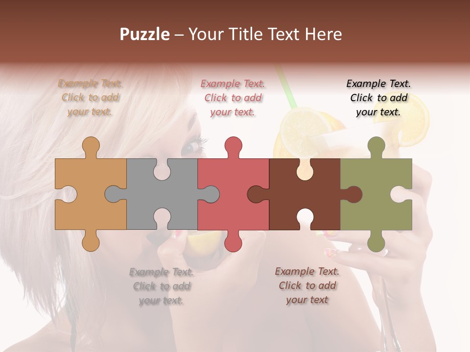 Cocktail Lemon Lady PowerPoint Template