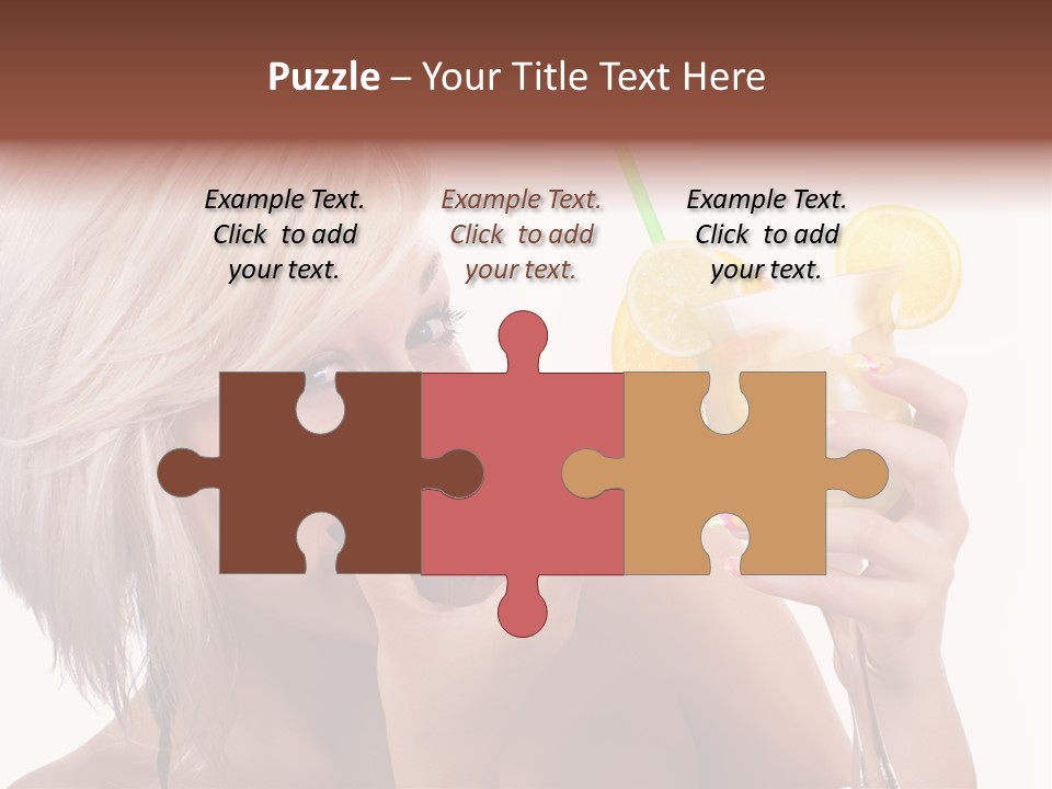 Cocktail Lemon Lady PowerPoint Template