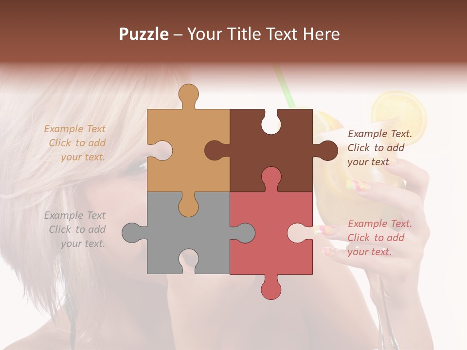 Cocktail Lemon Lady PowerPoint Template