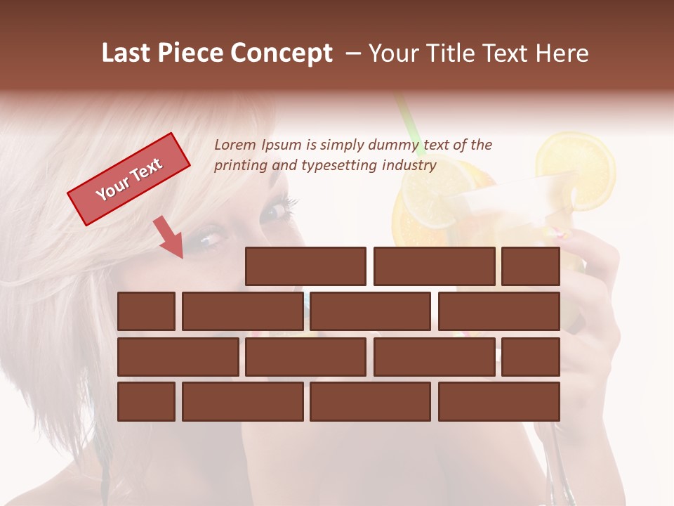 Cocktail Lemon Lady PowerPoint Template