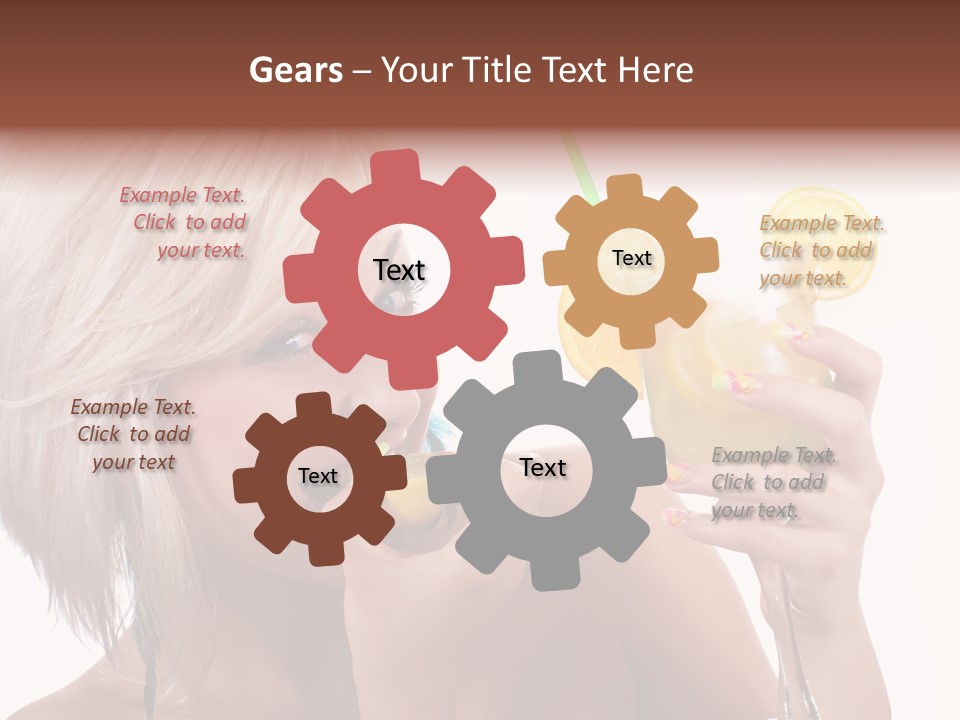 Cocktail Lemon Lady PowerPoint Template