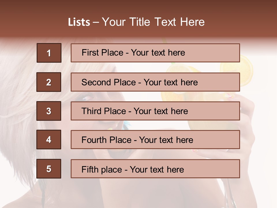 Cocktail Lemon Lady PowerPoint Template