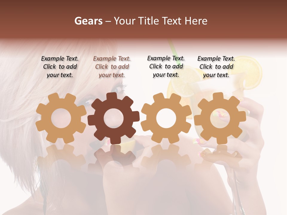 Cocktail Lemon Lady PowerPoint Template