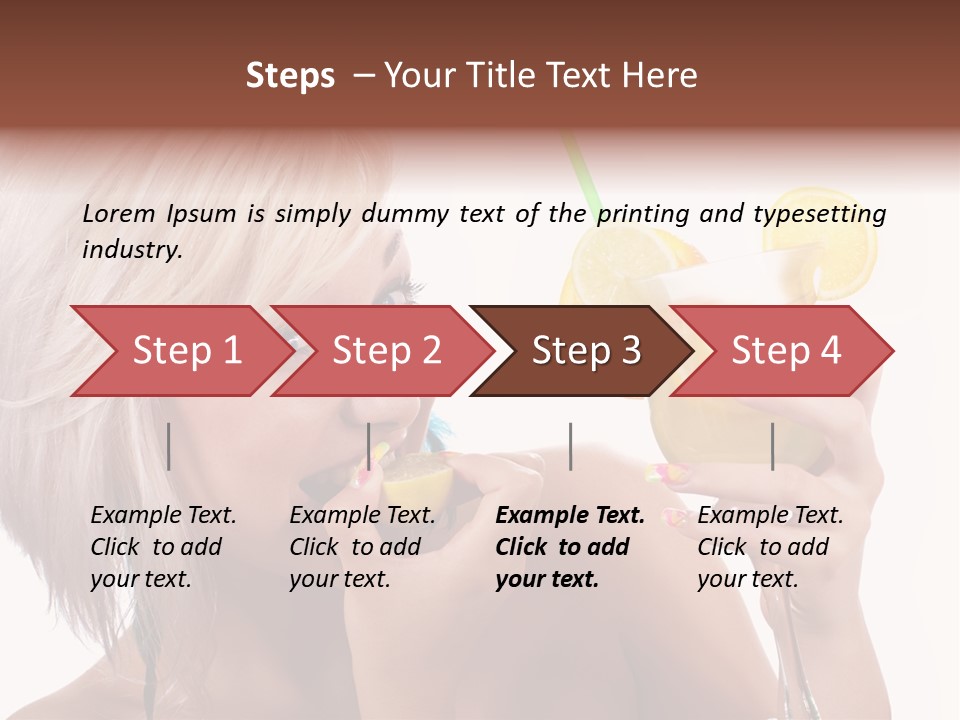 Cocktail Lemon Lady PowerPoint Template