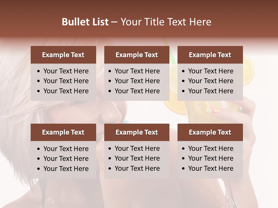 Cocktail Lemon Lady PowerPoint Template