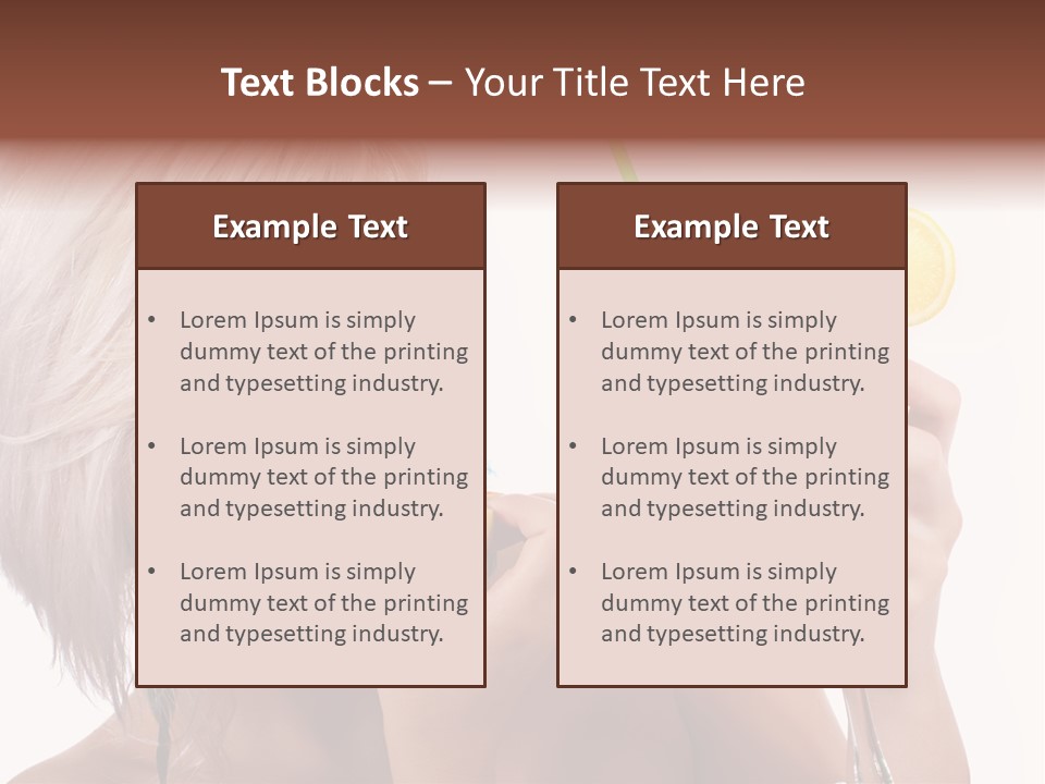 Cocktail Lemon Lady PowerPoint Template