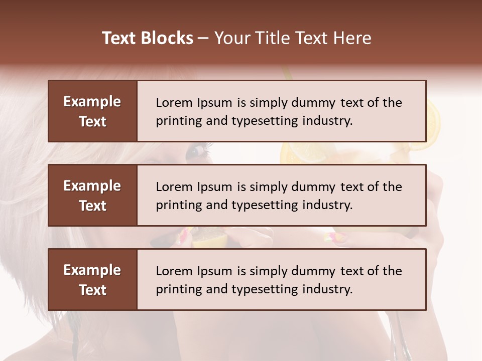 Cocktail Lemon Lady PowerPoint Template