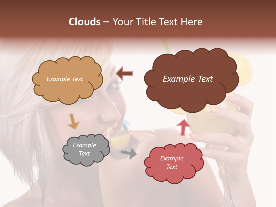 Cocktail Lemon Lady PowerPoint Template