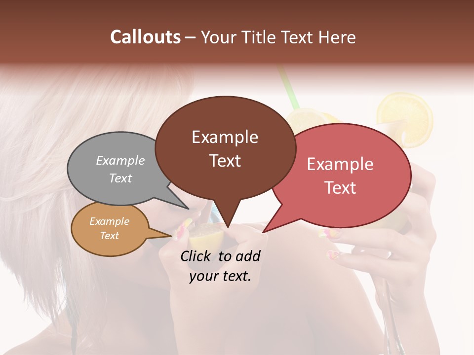 Cocktail Lemon Lady PowerPoint Template