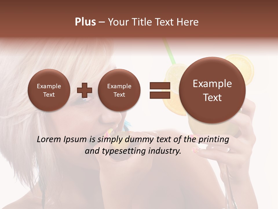 Cocktail Lemon Lady PowerPoint Template