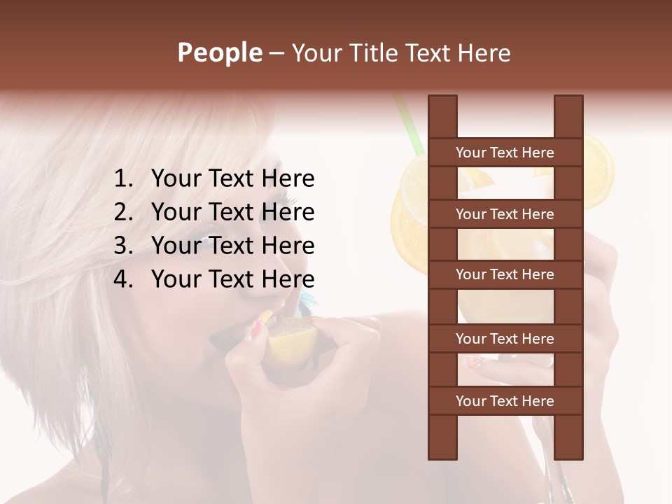 Cocktail Lemon Lady PowerPoint Template