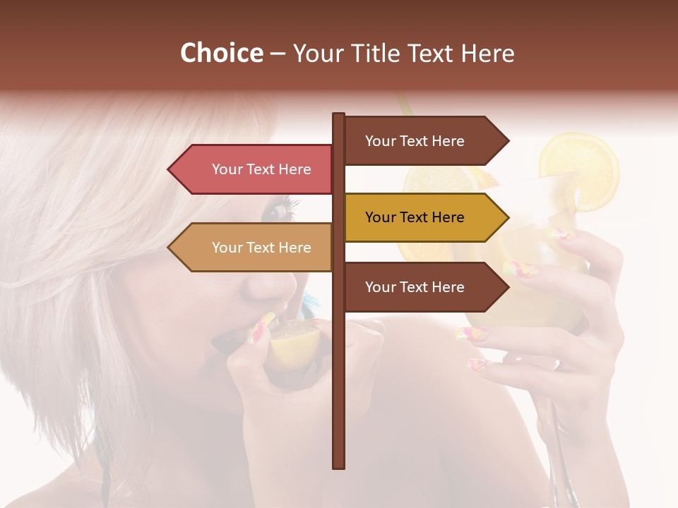 Cocktail Lemon Lady PowerPoint Template