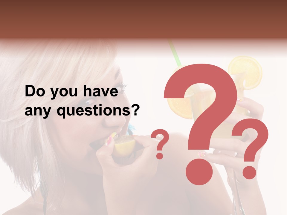 Cocktail Lemon Lady PowerPoint Template