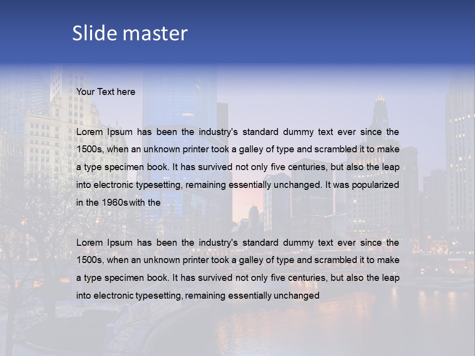 Water Cityscape Skyline PowerPoint Template