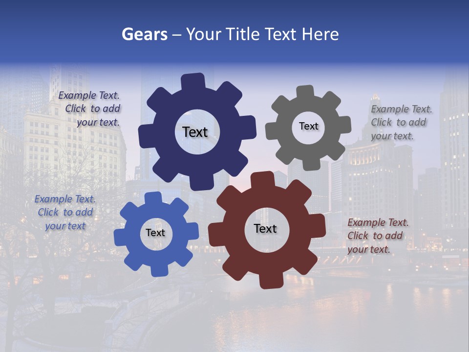 Water Cityscape Skyline PowerPoint Template