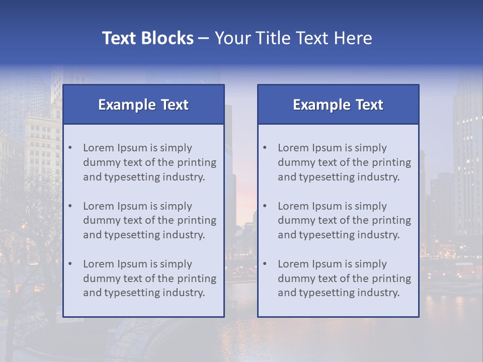 Water Cityscape Skyline PowerPoint Template