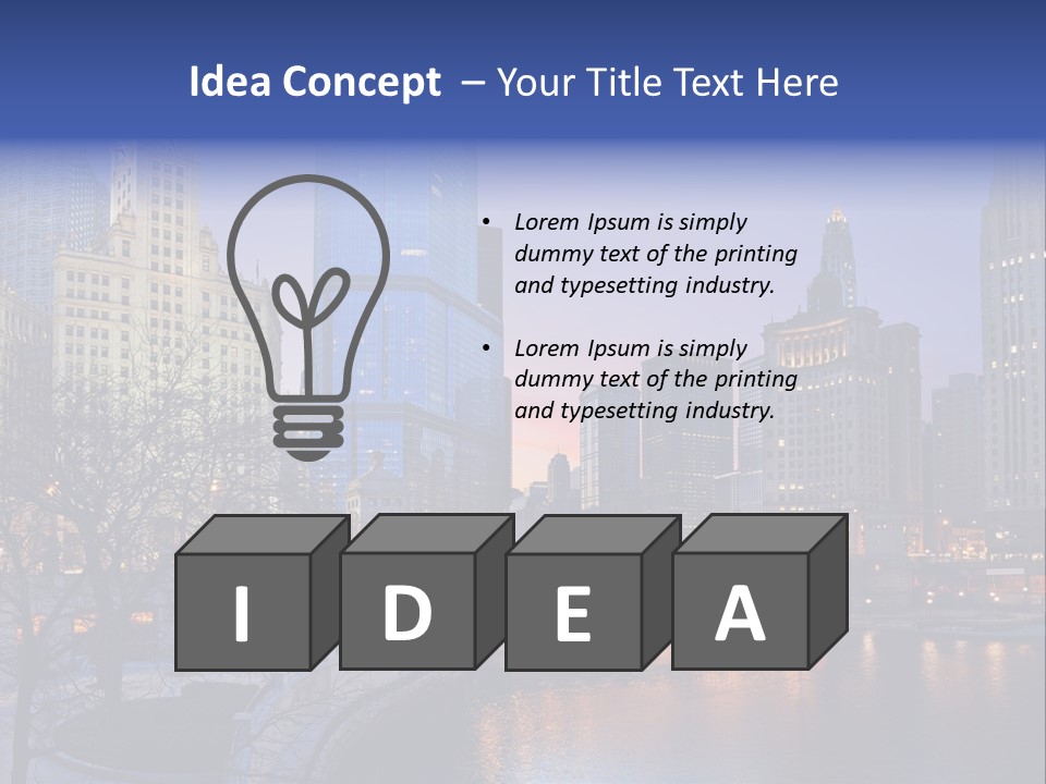 Water Cityscape Skyline PowerPoint Template