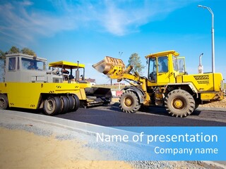 Crew Vehicle Paver PowerPoint Template