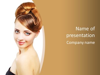 Caucasian Glamour Model PowerPoint Template