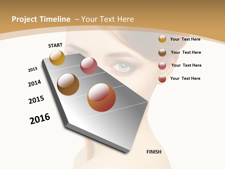 Caucasian Glamour Model PowerPoint Template
