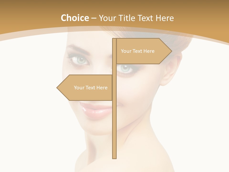 Caucasian Glamour Model PowerPoint Template