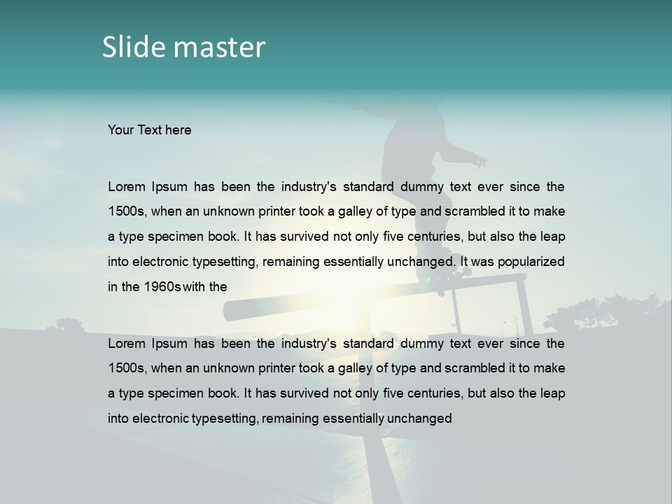 Skateboard Young Boy PowerPoint Template