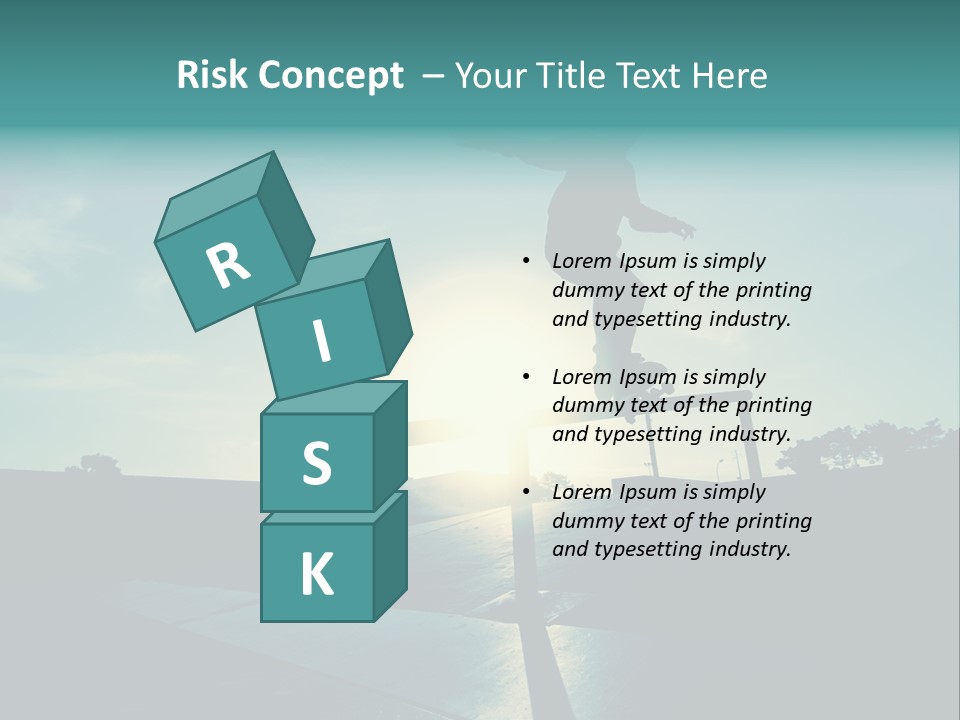 Skateboard Young Boy PowerPoint Template