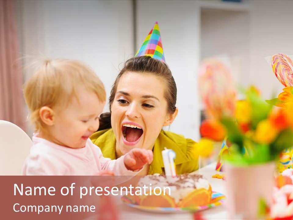 Decoration Kid Cake PowerPoint Template