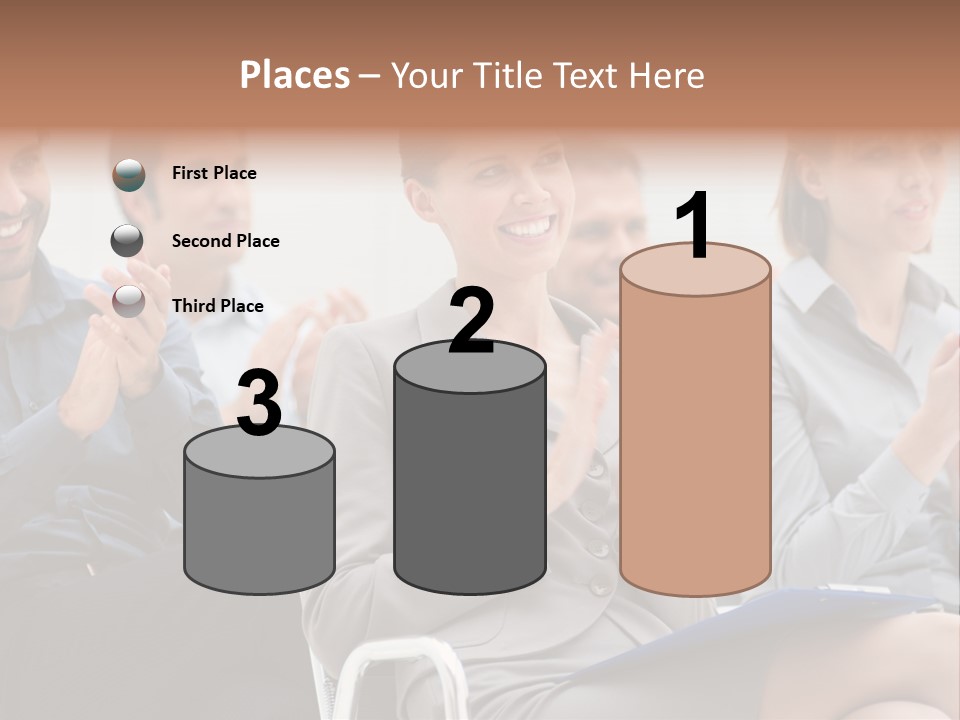 Corporate Woman Congratulating PowerPoint Template