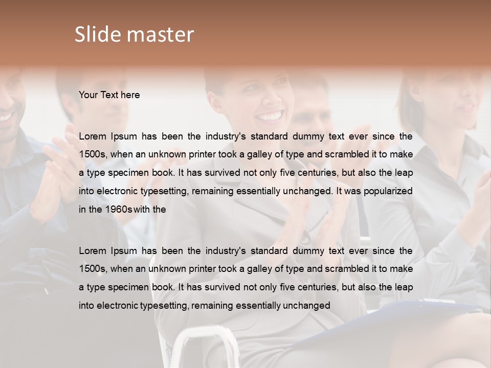 Corporate Woman Congratulating PowerPoint Template