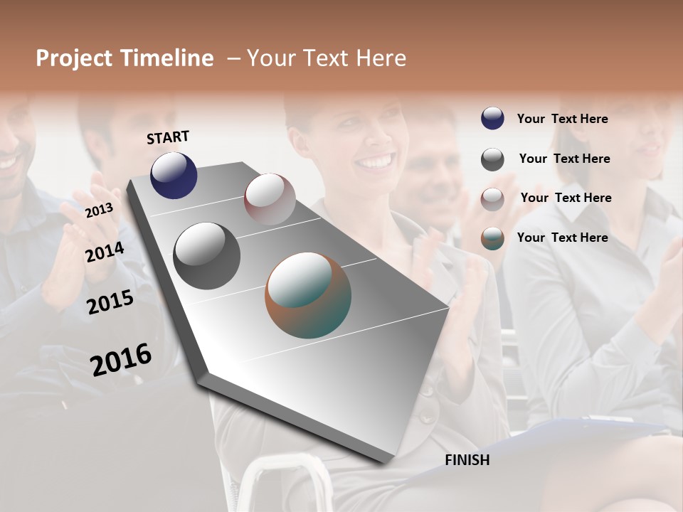 Corporate Woman Congratulating PowerPoint Template
