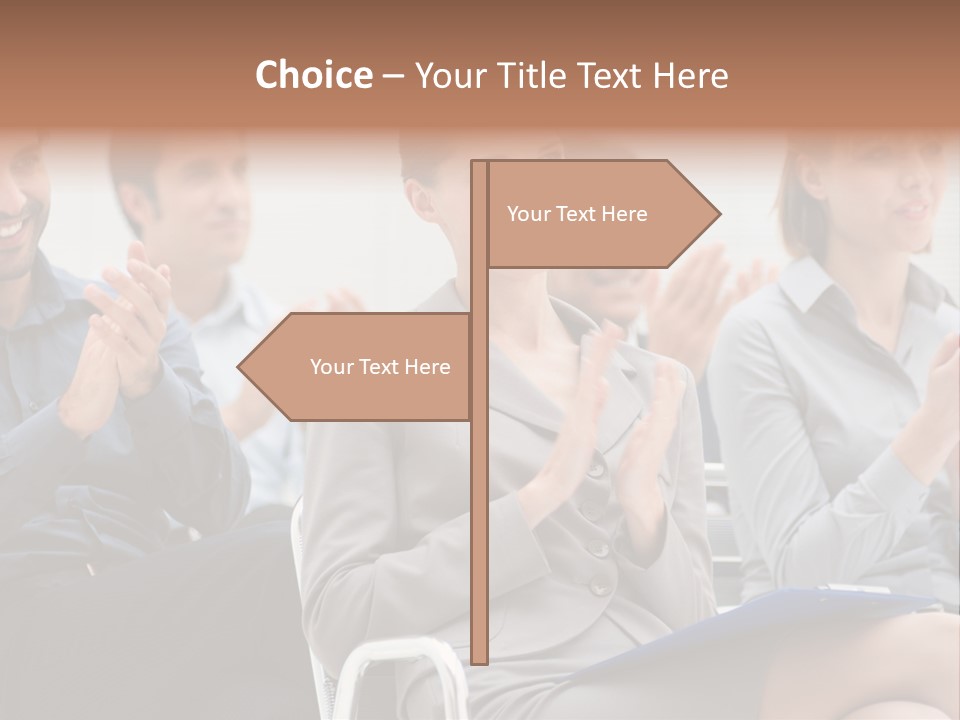 Corporate Woman Congratulating PowerPoint Template