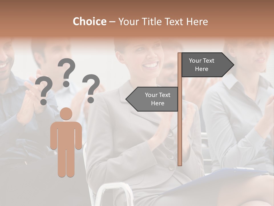 Corporate Woman Congratulating PowerPoint Template