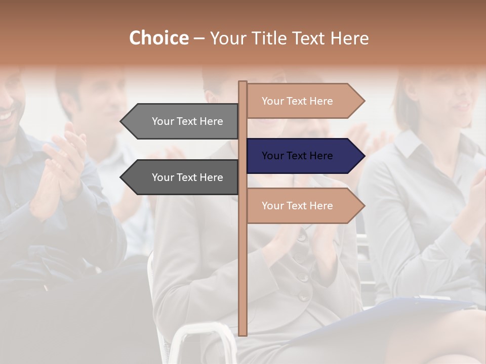 Corporate Woman Congratulating PowerPoint Template