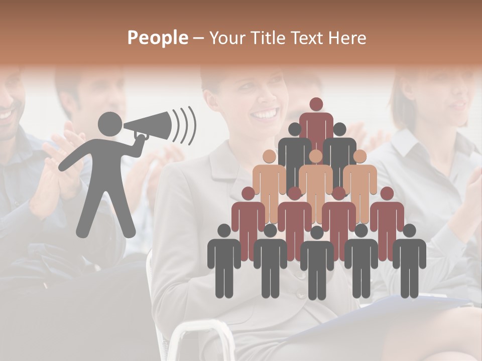 Corporate Woman Congratulating PowerPoint Template