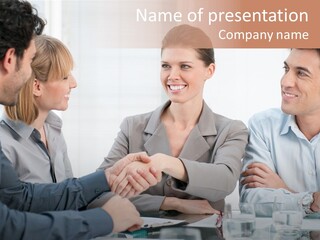 Office Lady Smile PowerPoint Template