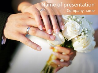 Hands Bouquet Female PowerPoint Template