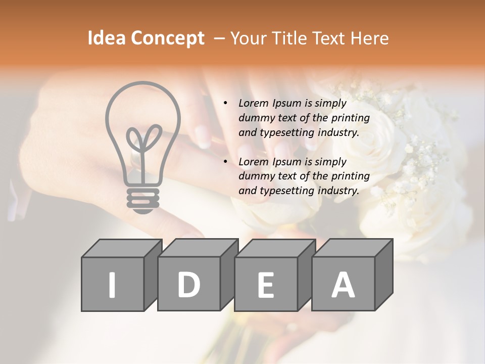 Hands Bouquet Female PowerPoint Template