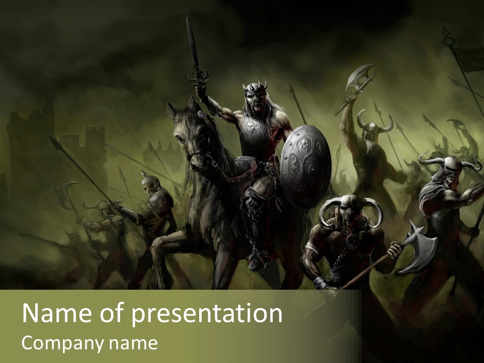 War Undead Dark PowerPoint Template