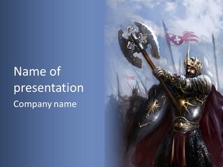 Flag Spear Helmet PowerPoint Template