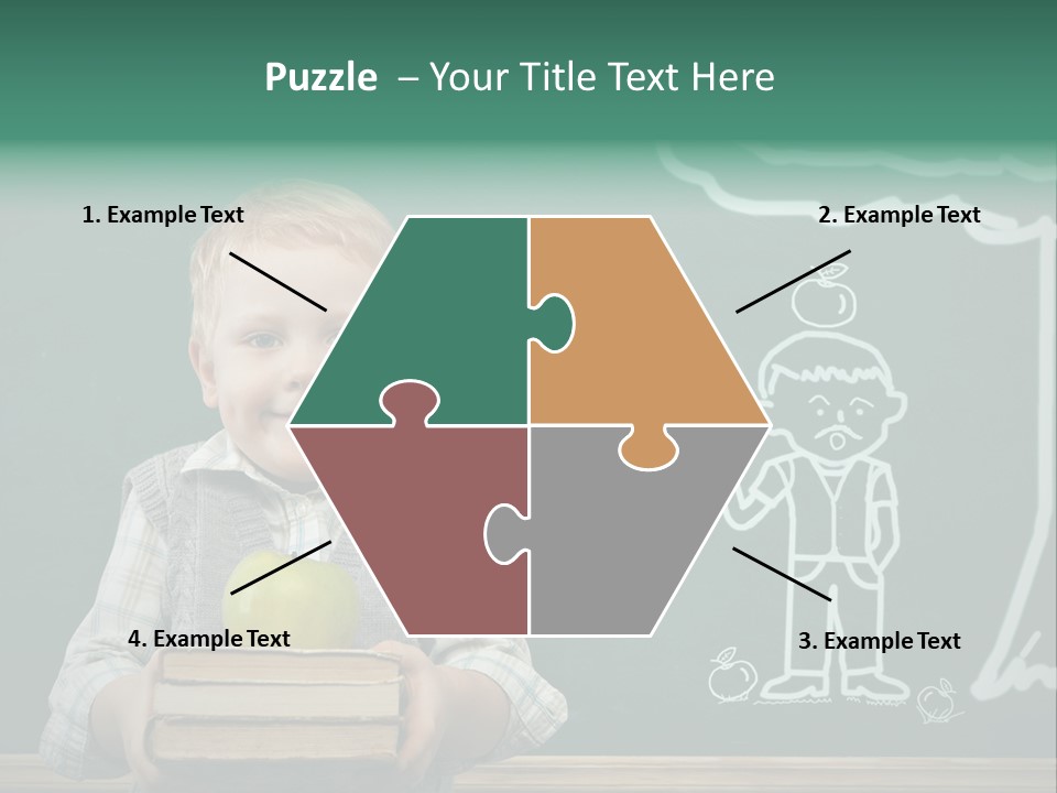 Schoolboy Kid Think PowerPoint Template