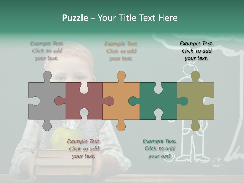 Schoolboy Kid Think PowerPoint Template