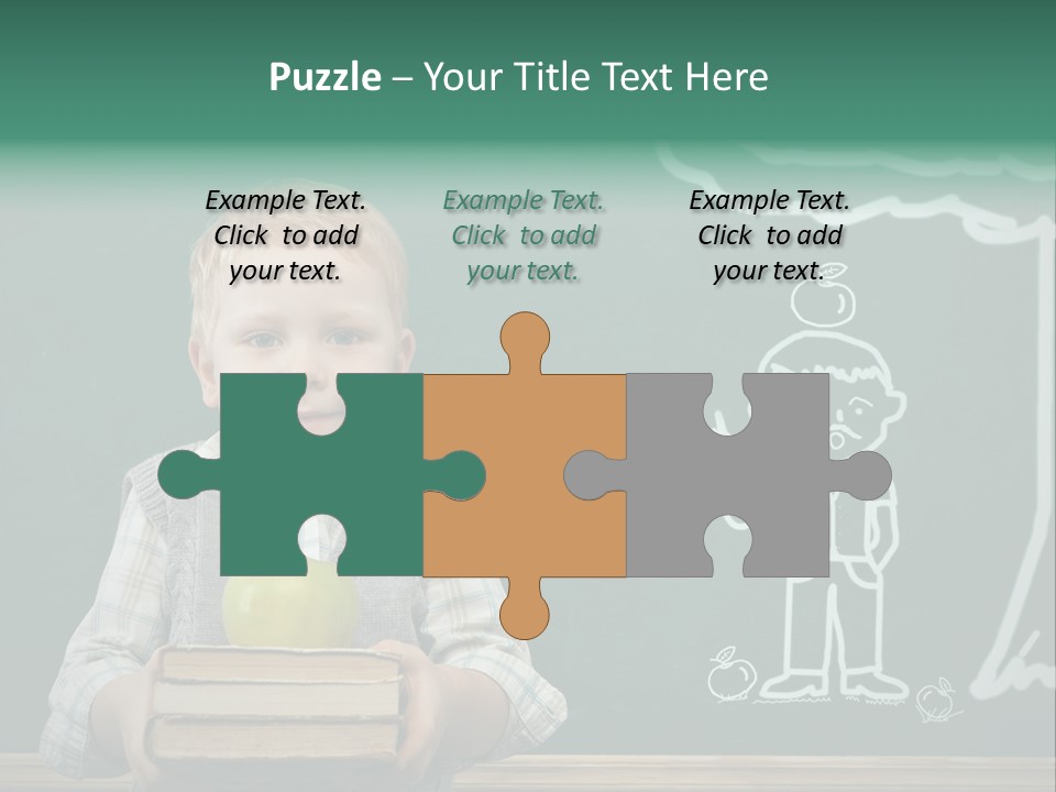 Schoolboy Kid Think PowerPoint Template