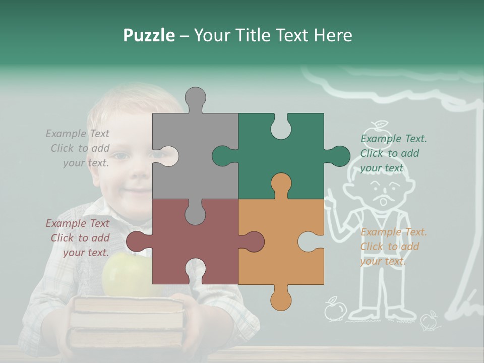 Schoolboy Kid Think PowerPoint Template
