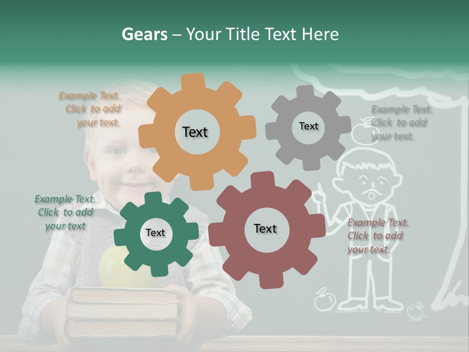 Schoolboy Kid Think PowerPoint Template