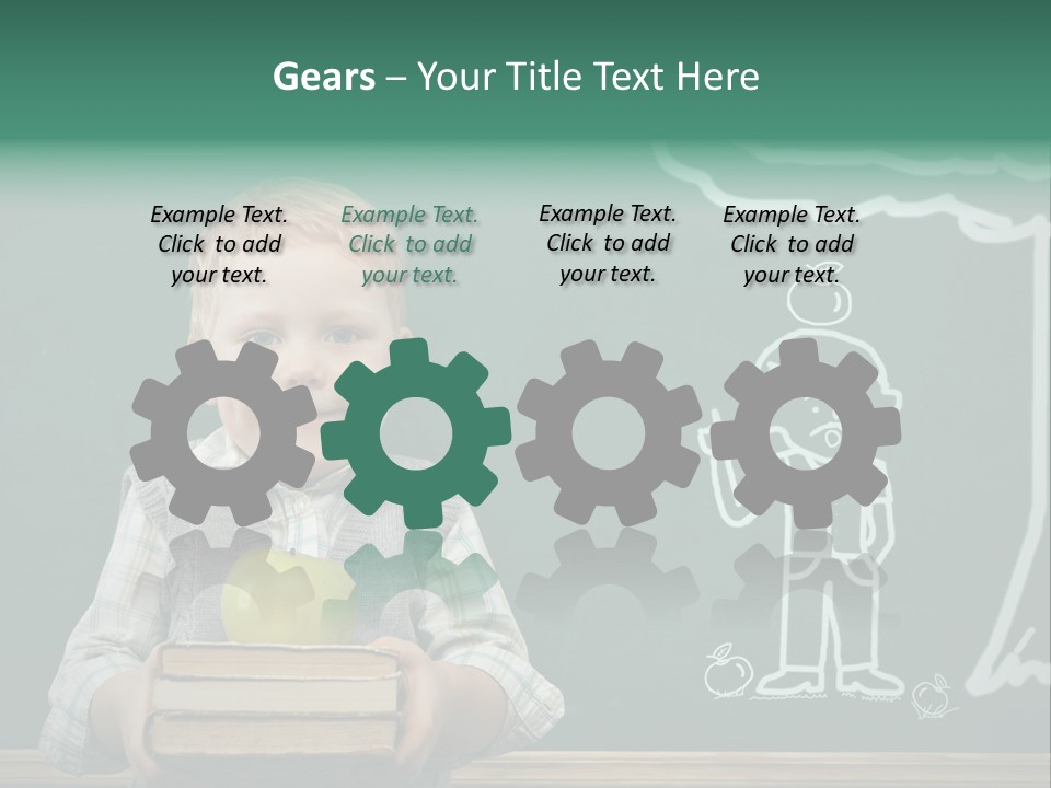 Schoolboy Kid Think PowerPoint Template