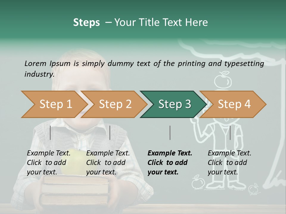 Schoolboy Kid Think PowerPoint Template