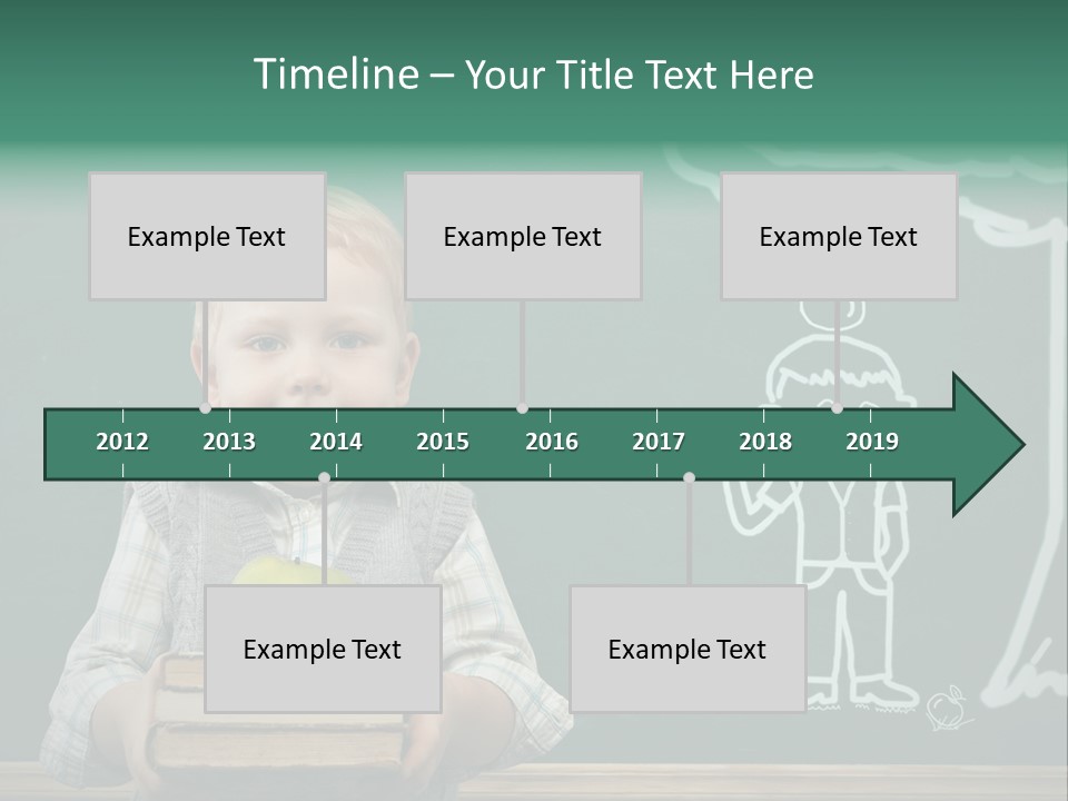 Schoolboy Kid Think PowerPoint Template