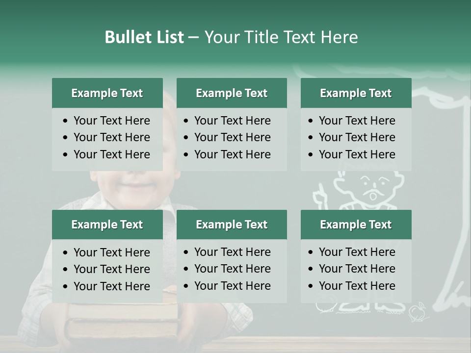 Schoolboy Kid Think PowerPoint Template